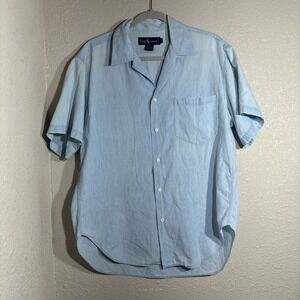 Men's Ralph Lauren Denim Button Up Shirt Short Sleeves Size 8